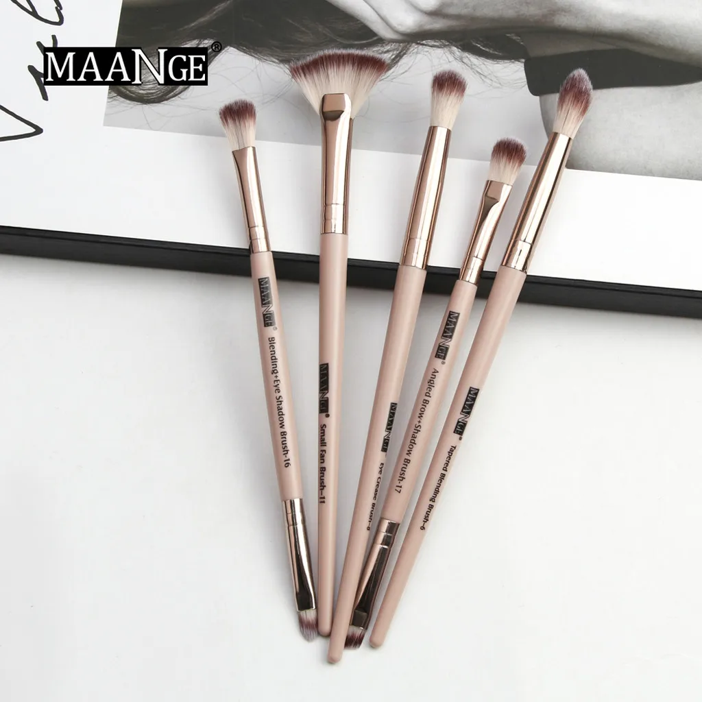 MAANGE Pro 5/12 шт./партия кисти для макияжа Набор теней для глаз растушевывание теней подводка для глаз для ресниц и бровей разноцветные кисти Кисть для макияжа BrushG1010