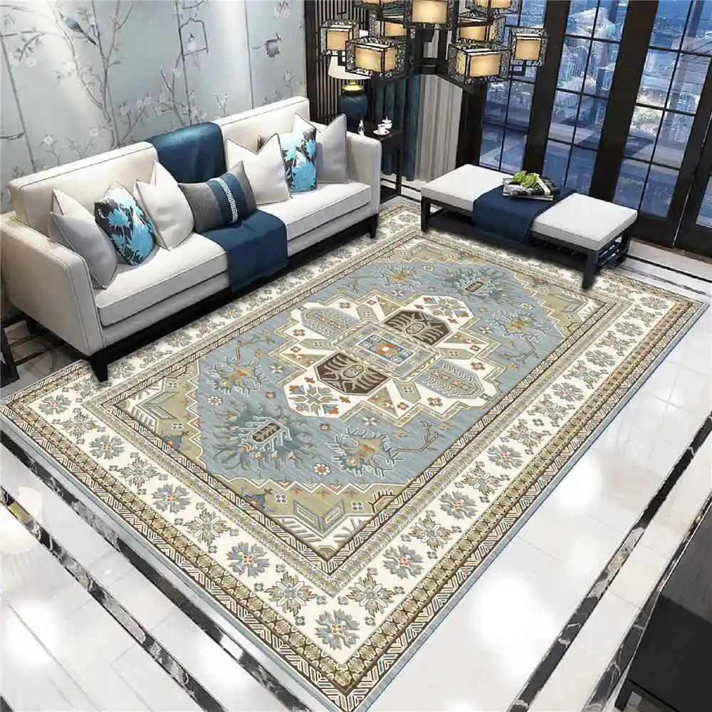 Home Decorative Area Rug Moroccan National Style Rug Sofa Bedroom Floor Mat Flannel Anti Slip Carpets for Living Room