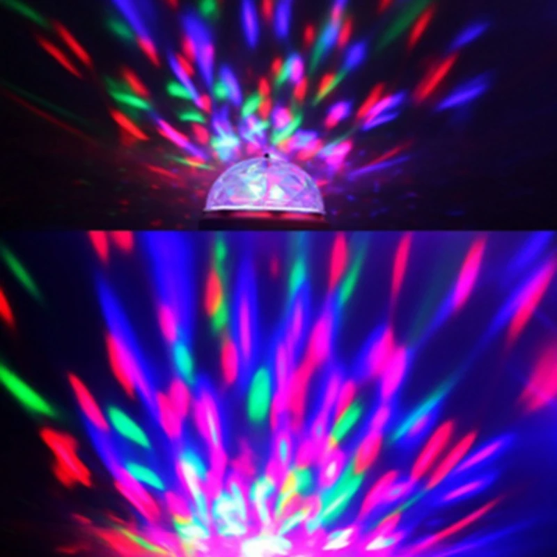 Новое поступление AC85 260V Light B22 3W RGB цветной хрустальный шар вращающийся