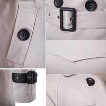 Мужской двубортный плащ, зимняя теплая длинная куртка, приталенное пальто, верхняя одежда