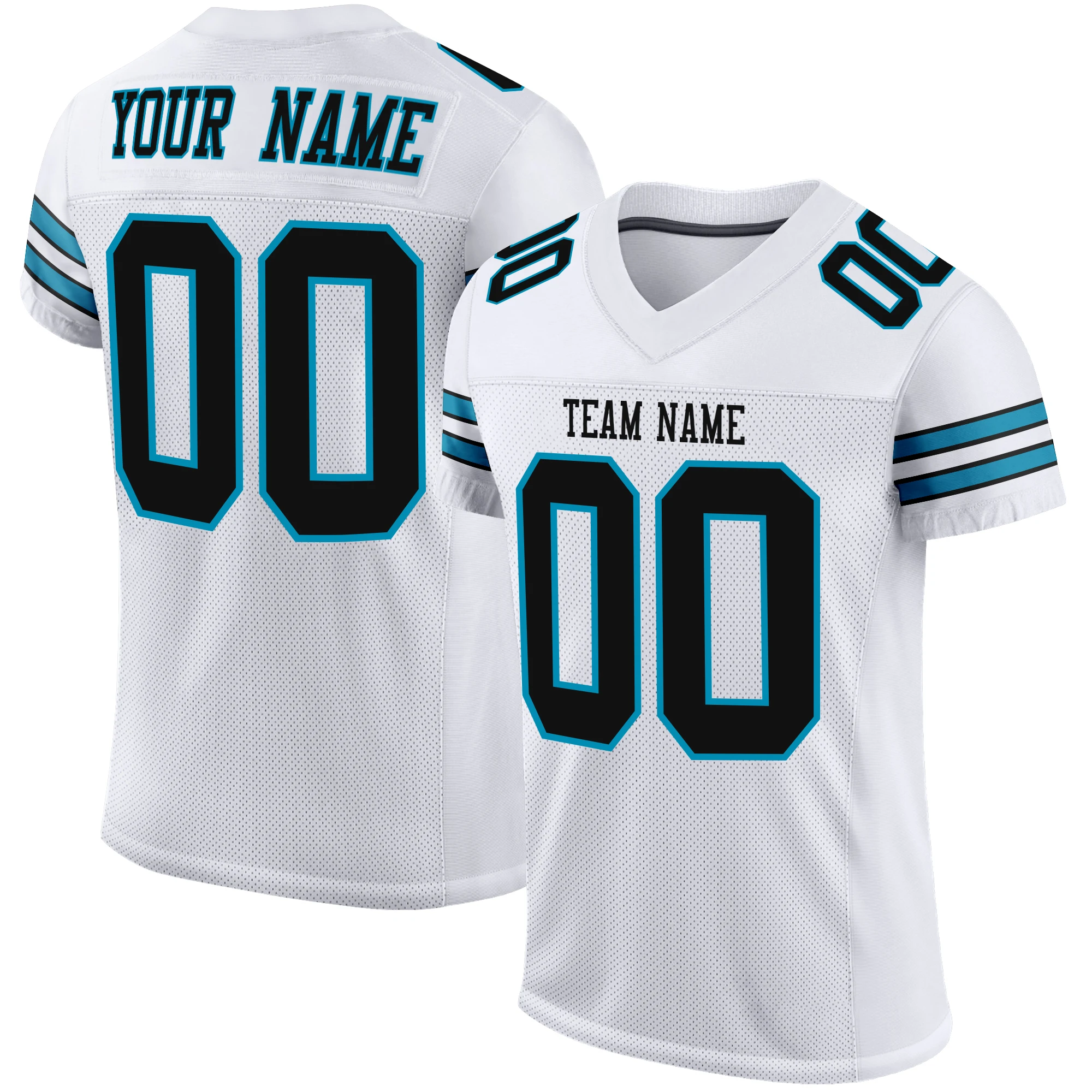 Football Jersey American Football Jersey White Rugby Jersey Printed Team Name Number Game Training Football Shirt Men/Youth