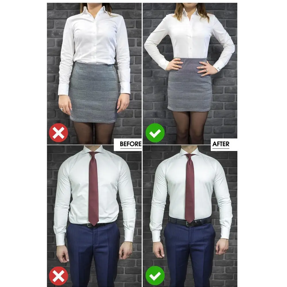 Модный держатель для рубашки, регулируемый рядом с рубашкой, лучше всего заправлять его ремень для женщин и мужчин, для работы, интервью черного цвета, 120 см& C