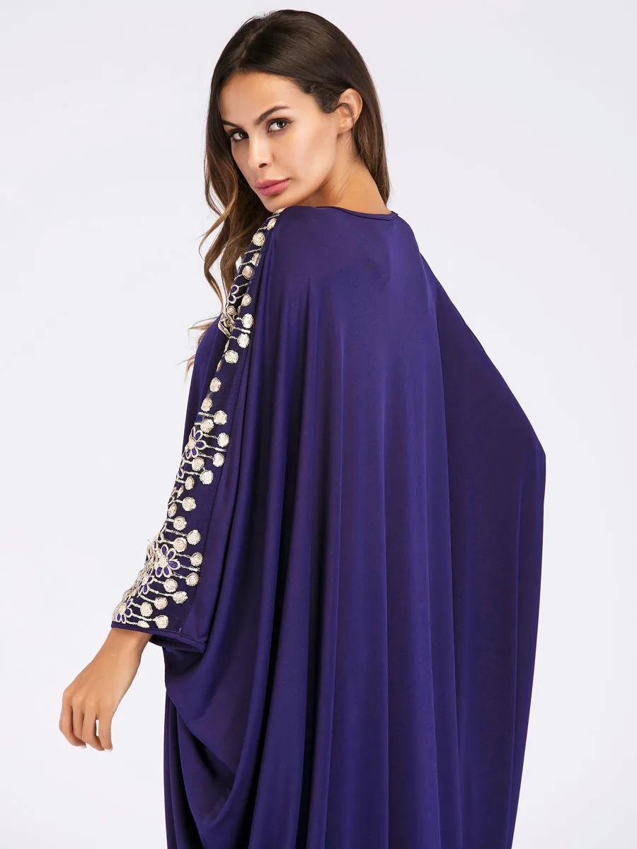 Мусульманская абайя для женщин платье женское с рукавом летучая мышь длинное