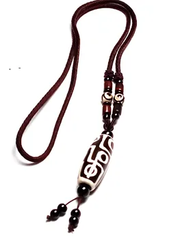 

LETSFUN Natural Tibetan Old Agate Beads Amulet Evil Eye Black Necklace Prayer Women Mens Jewelry