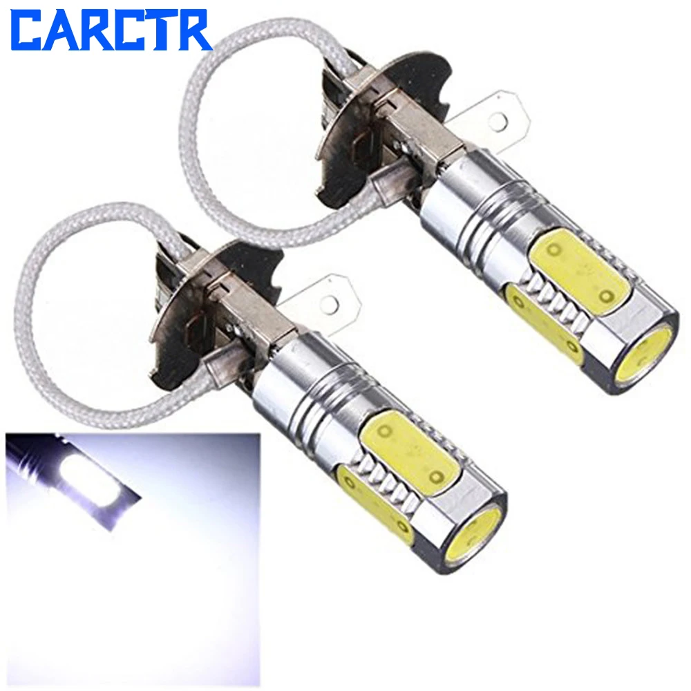 CARCTR, новинка, 1 пара, светодиодный противотуманный светильник H3, лампы для автомобиля, 12 В, 7,5 Вт, 7500 К, белый, супер яркий прожектор, COB, 5, лицевой светильник, Автомобильный светодиодный противотуманный фонарь, 90063