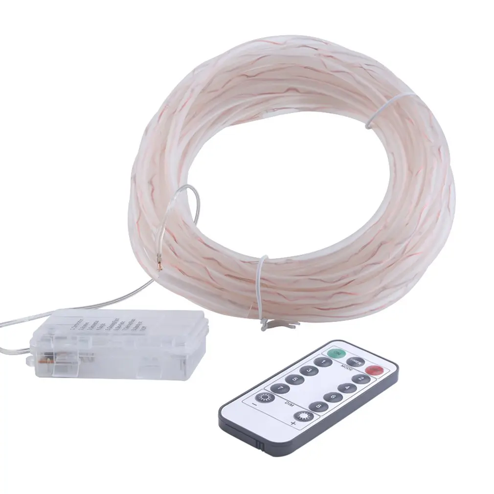 

Remote Control 5M 50 LED Light Waterproof Transparent Tube Outdoor Lamps LED String Light Copper Wire with 8 Modes Battery Box
