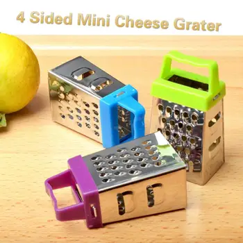

4 Sided Mini Cheese Grater Stainless Nutmeg Grater Zester Steel Multi-function Shredder Vertical Slicer Cutter Kitchen Tools