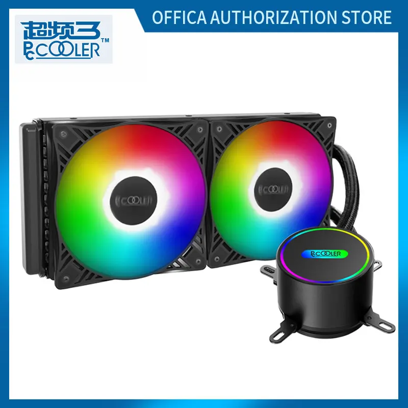 Pccooler 120/240VC Процессор водяного охлаждения радиатора светодиодный 4PIN бесшумный
