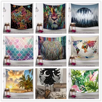 

Elephant Tapestry Wall Hanging Hippie Witchcraft Tapiz Psychedelic Farmhouse Decor Tenture Tapisserie Beach Bohemian Custom