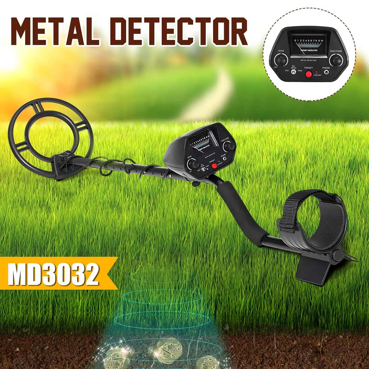 MD3032 Professional Underground Metal Detector Gold Detectors LCD Display Sound Treasure Hunter Tracker Finder Waterproof