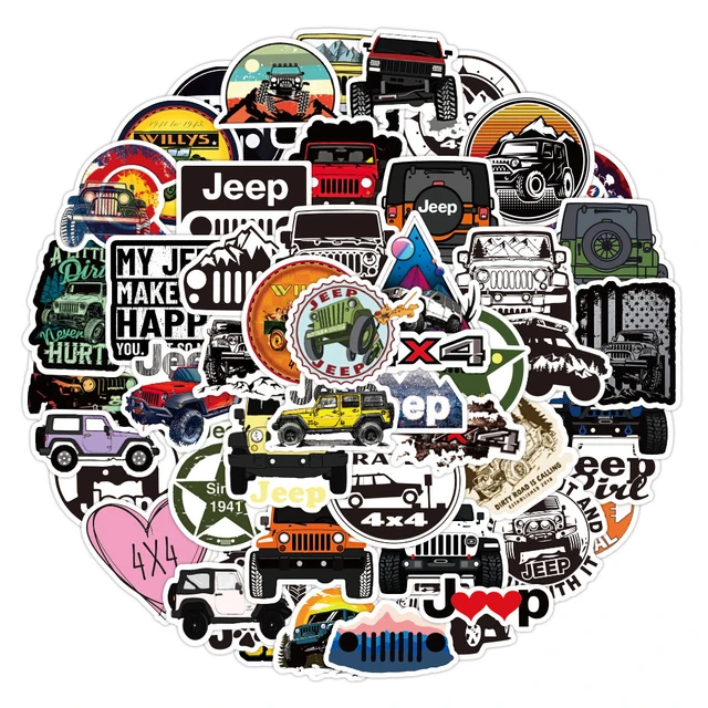 10/30/50PCS Cool Jeep Car Graffiti Stickers Car Motorcycle Travel Luggage Phone Guitar Laptop Classic Toy Waterproof Kid Sticker 2