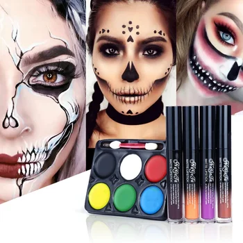 

Halloween Makeup Set Facial Makeup Paint Matte Lip Gloss Long-lasting Waterproof Face Body Painting Cream Makeup Cosmetic Set