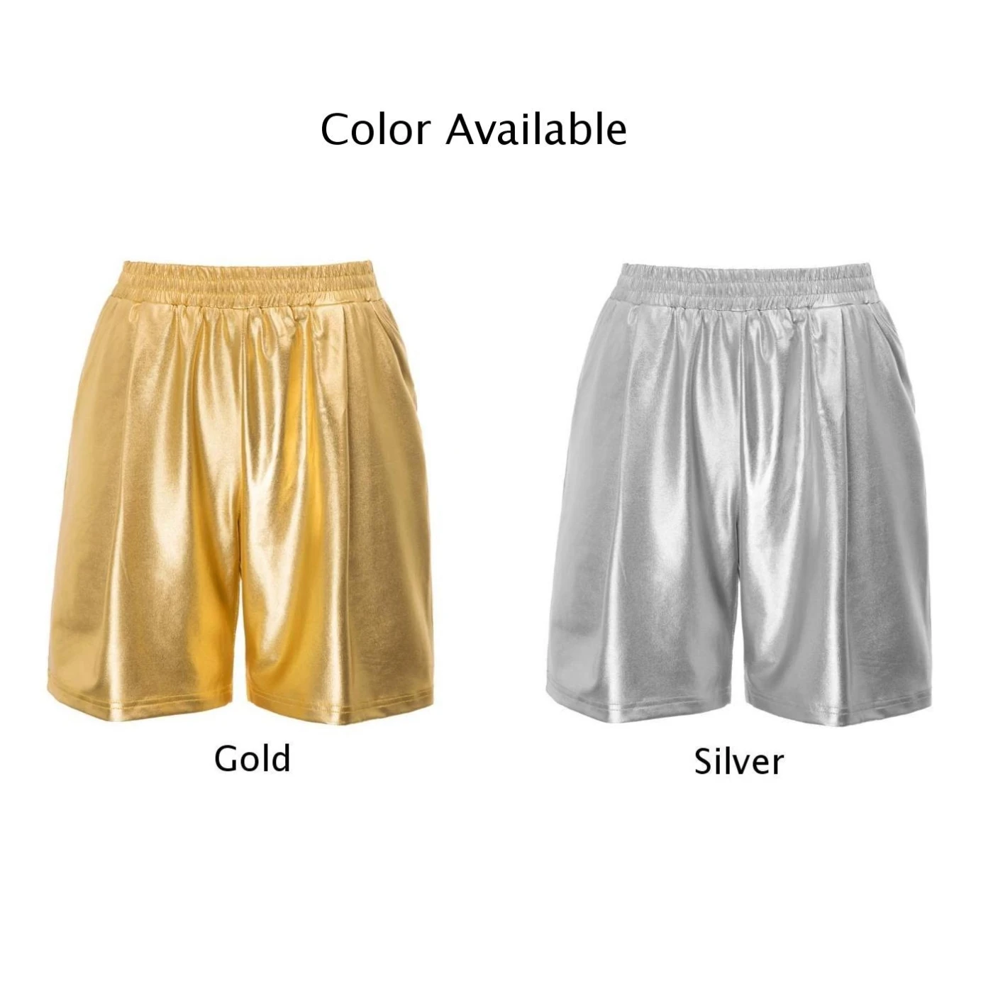 Женские брюки Croppe блестящие шорты с эластичной резинкой на талии вечерние