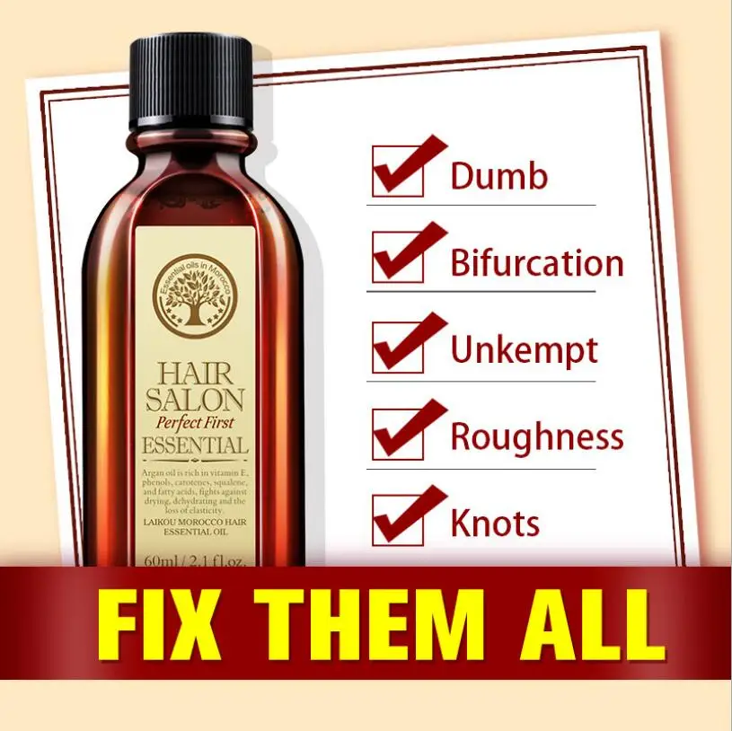 Hot 60ML Multi-functional Hair & Scalp Treatments Hair Care Moroccan Pure Argan Oil Hair Essential Oil for Dry Hair Types Hot 60ML Multi-functional Hair & Scalp Treatments Hair Care Moroccan Pure Argan Oil Hair Essential Oil for Dry Hair Types