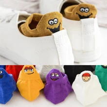 16 шт. = 8 пара/лот, вышитые забавные носки ярких цветов, женские носки, Harajuku, уличная мода, короткие носки, женские хлопковые носки, милые носки