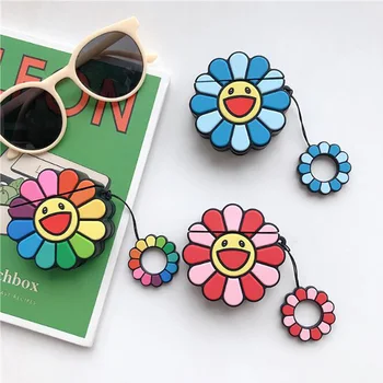 

Cute Cartoon 3D Colorful Smile Sun Flower case for AirPods 1 2 Wireless Earphone Charging Case Bluetooth Hearset Silicone Cover