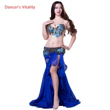 Dancer Vitality Женщины Элегантные Костюмы для Танца Живота Девушки 2шт Бюстгальтер+ Юбка Костюм для бальных танцев M, L Lady Style Wear