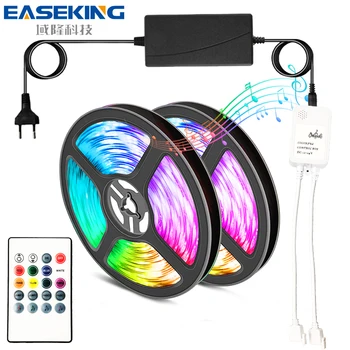 

Led Strip 12V 24V 5050 RGB Bluetooth 5m 10m 15m 20m colored LED Strip Light For Home TV And Party+Adapter+Music Controlled