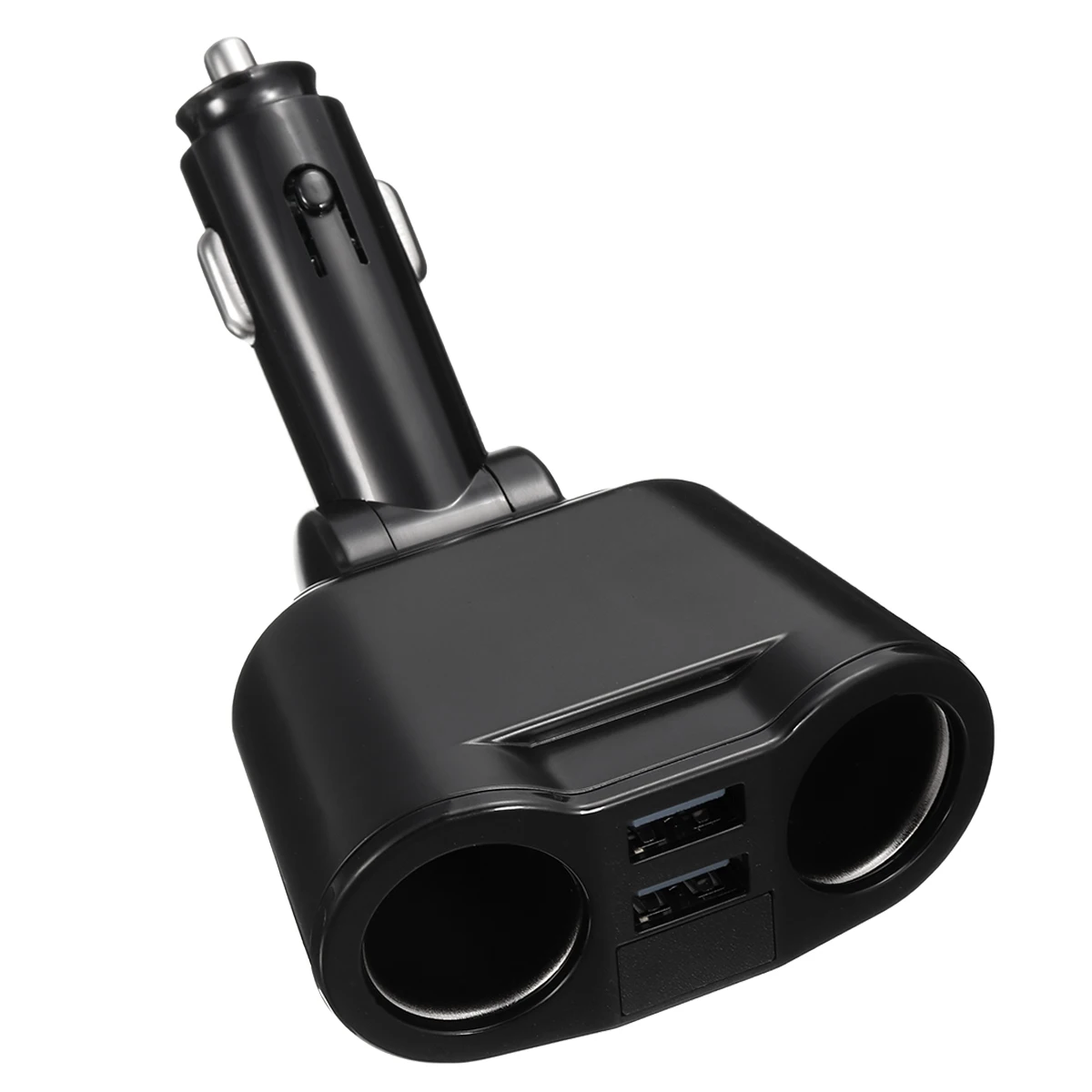 Стиль двойной USB порт розетка для автомобильного прикуривателя Разветвитель зарядное устройство DC 12~ 24V прикуриватель гнездо черный