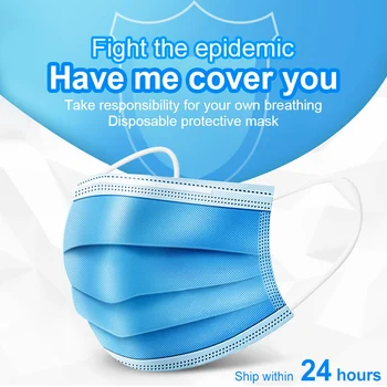 

dropshipping 50pcs disposable protectice mouth masks dustproof health mask earloop masks 3-layer filter air pollution face mask