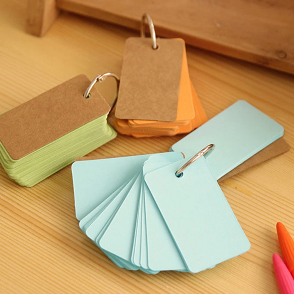 1Pc 230 Sheets Creatives Binder Memo Pads Ring Kraft Paper Sticky Notes Card School Stationery Office School Supplies For Kids