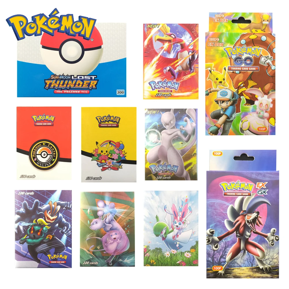 100 pièces Takara Tomy PTCG Pokemon GO cartes GX EX MEGA formateur 3D carte Flash épée & bouclier soleil & lune cadeau à collectionner enfants jouet