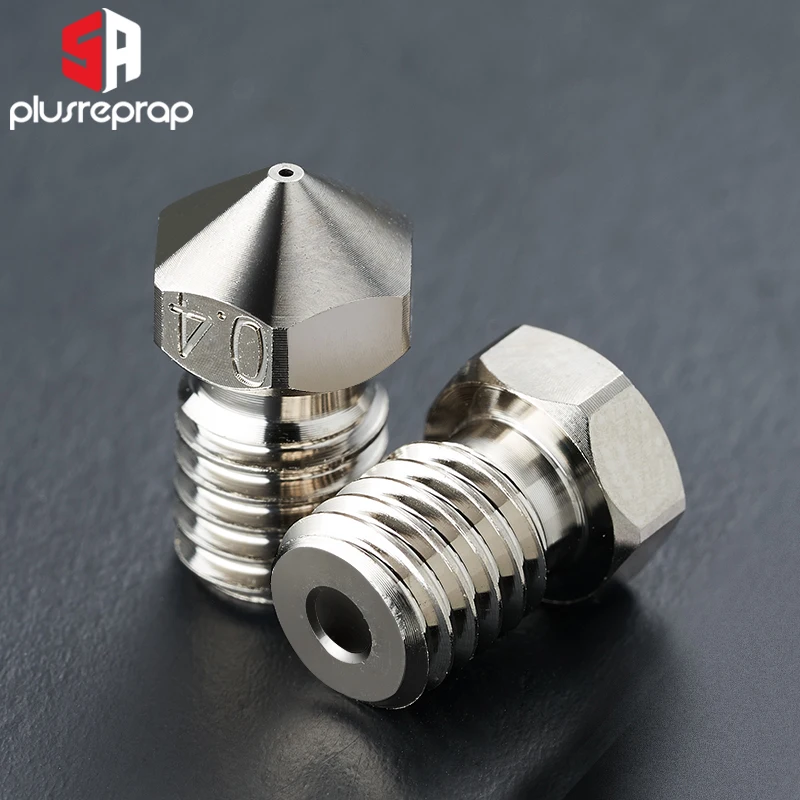 High Quality T-V6 Plated Copper Nozzle Durable Non-stick Temperature Nozzle M6 Thread For Vo-ron V0.1 V2.4 V6 Hotend hardened steel die steel nozzle for mk8 cr10 v6 m6 thread extruder hotend nozzle 1 75mm filament