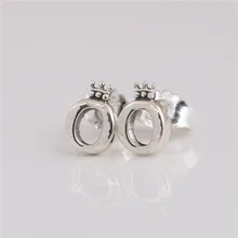 Серьги-гвоздики из стерлингового серебра 925 пробы, уплотнительное кольцо, корона, серьги, подарок на день рождения