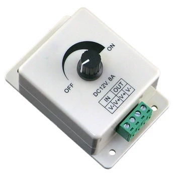 

12V 8A White PIR Sensor LED Strip Light Switch Dimmer Brightness Controller White