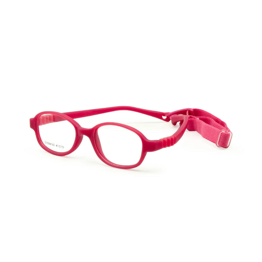 Children Glasses Frame Size 41 Mira Flexible No Screw, One-piece Optical Baby Eyewear with Strap Cord Kids Eyeglasses Boys Girls