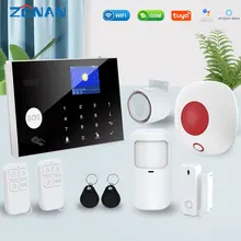 Zonan – Kit système d'alarme de sécurité sans fil Tuya, wi fi, Gsm, contrôle avec application, caméra IP, détection de mouvement, numérotation automatique, pour maison connectée 