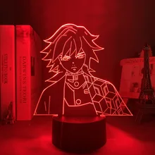 

Anime Led Lamp Kimetsu No Yaiba Giyu Tomioka for Bedroom Decoration Night Light Gift Manga 3d Light Demon Slayer Room Decor