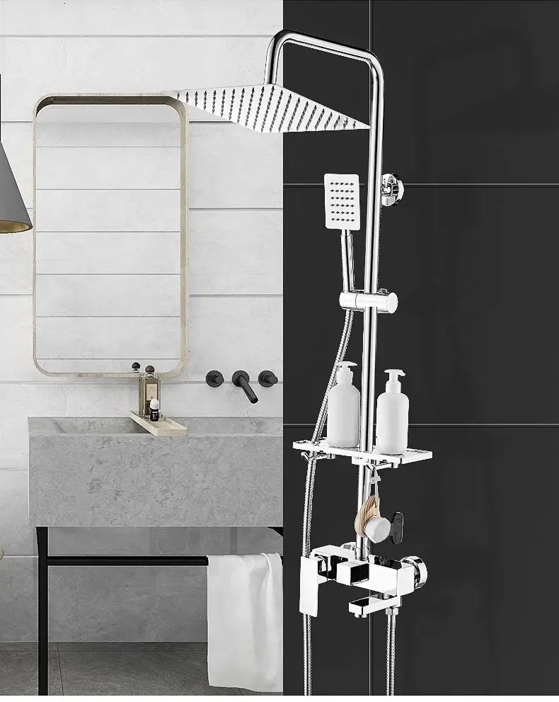 Doccia Black Regadera Electronica Conjunto Ducha Colonne De Regendouche Painel Eletrico Douche Chuveiro Душевая система для ванной комнаты