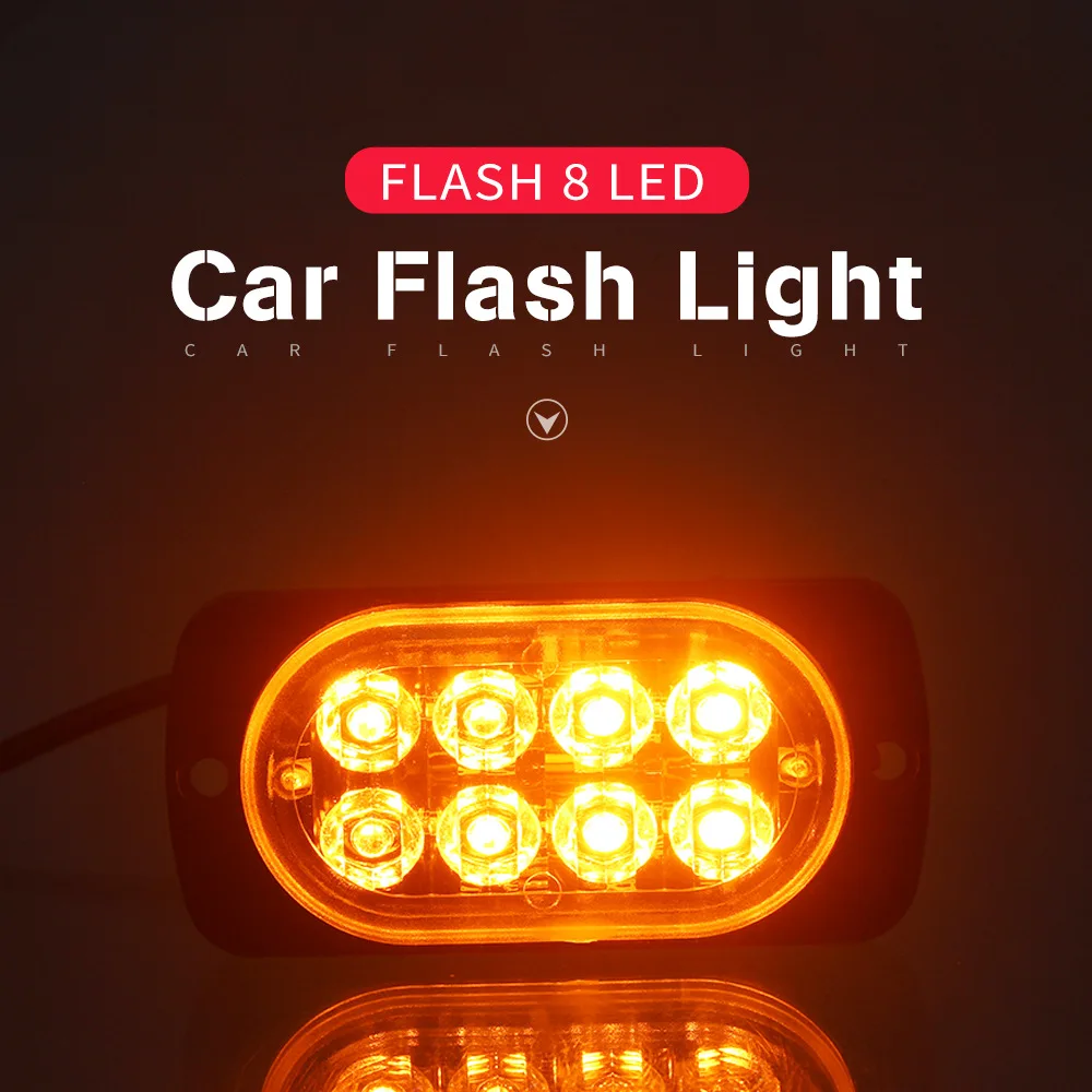 

2pcs 12V 24V 8 SMD LED Side Marker Trailer Rear Lights White Red Blue Amber Yellow Flash Strobe Lamp For Trucks Car Turn Signal
