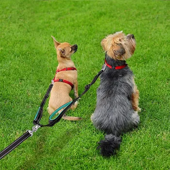 

Dog Leash Double Leashes Running Walking Traction Rope Hand Free Reflective Adjustable Leashs For small Medium Large Dog#0812Y30