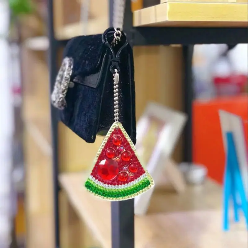5 шт./компл. DIY живопись алмазного бурения Фрукты девушка из смолы Для женщин сумка брелок для автомобильных ключей кольца ювелирные изделия ручной работы подарки Q6PE