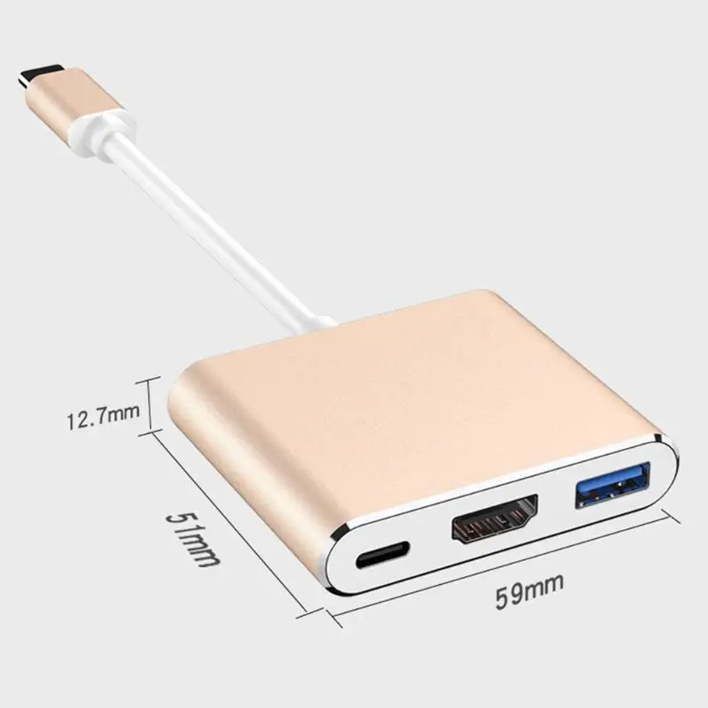 Прочные usb-концентраторы Износостойкие Для samsung S8 type-C к HDMI USB PD Зарядка 3 в 1 адаптер док-станция концентратор