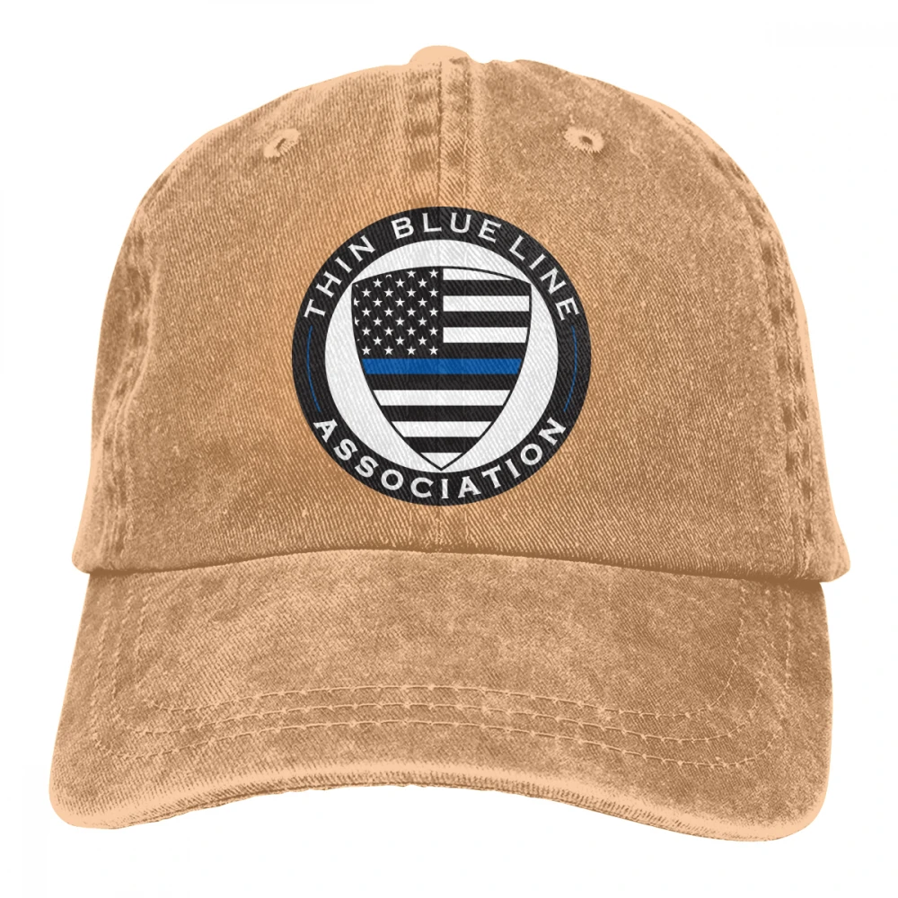 Тонкая Голубая линия Association Casquette черные унисекс Мужские Женские джинсовые бейсболка с ремешком кепки регулируемые Гольф папа шляпа - Цвет: Хаки