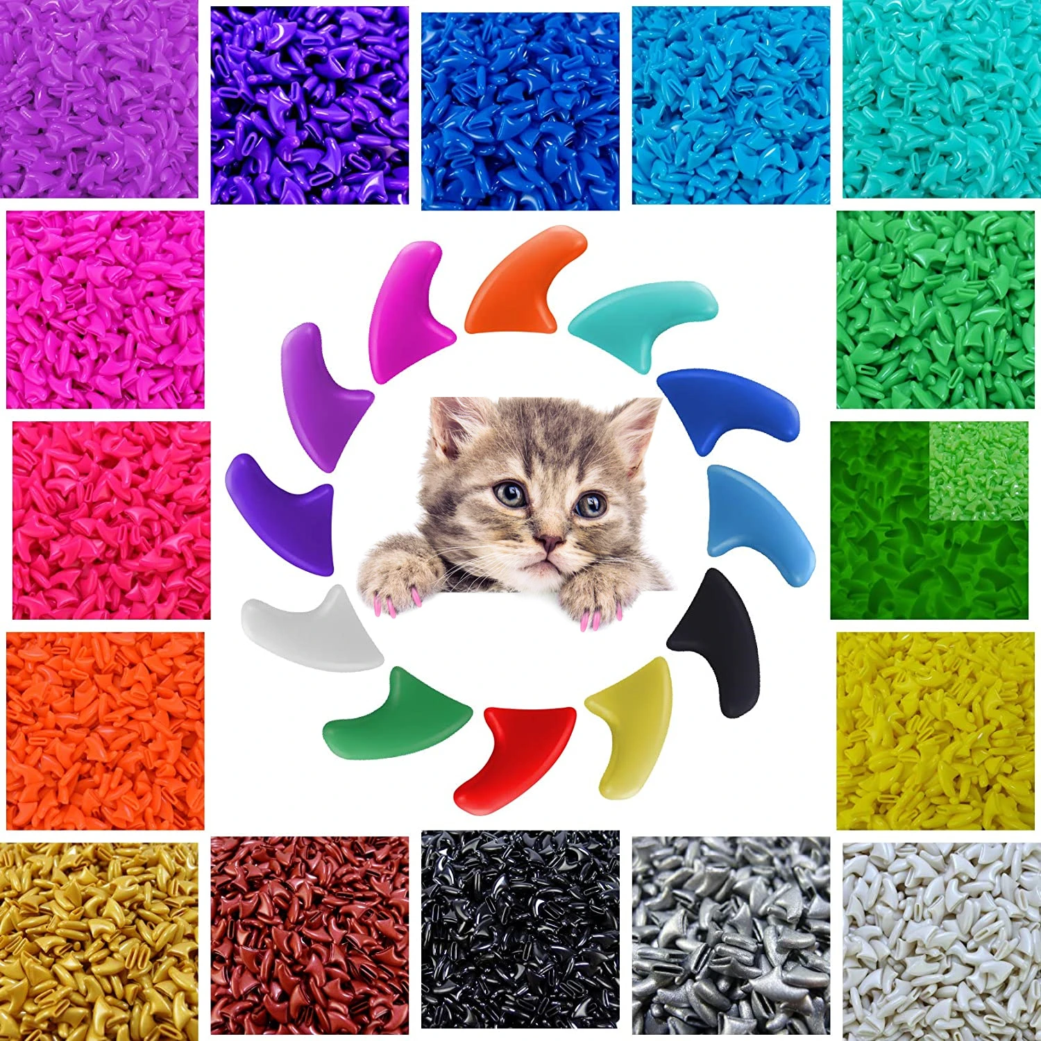 New FASHION colorful Cat Nail Caps soft cat Claw Soft Paws 20 PCS/lot with free Adhesive Glue Size XS S M LGift for pet