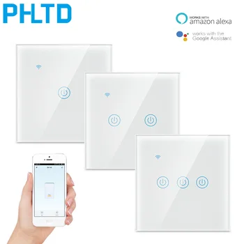 

1 2 3 Gang WiFi Touch Switch APP Control Wall Light Switch Wireless Smart Home Switch