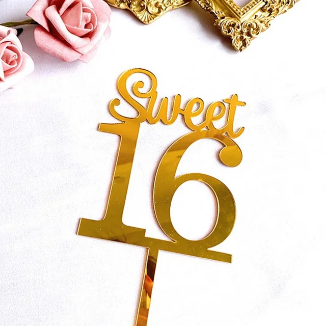 Topper de bolo acrílico número 16, 30, 21 anos, 20 um, decoração de bolo,  festa de aniversário, sobremesa - AliExpress