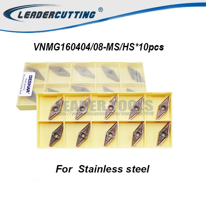 DESKAR VNMG160404-MS LF6018 CNC Carbide Inserts 10Pcs for Stainless steel