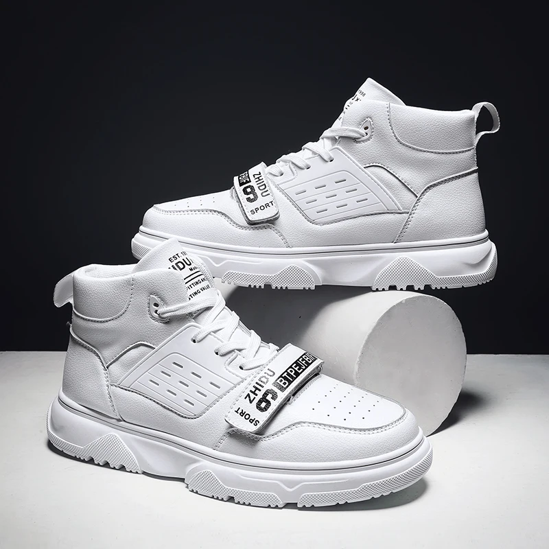 

2019 new spring men shoes sneakers fashion casual high top shoes hip hop white thick sole shoes mens comfortable lightweight