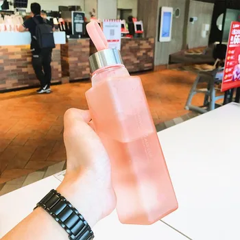 

Korean Water Ins Plastic Square Cup Portable Children's Personality Frosting Simple Trend Creative Japan Glass Funny Shot Cup 5