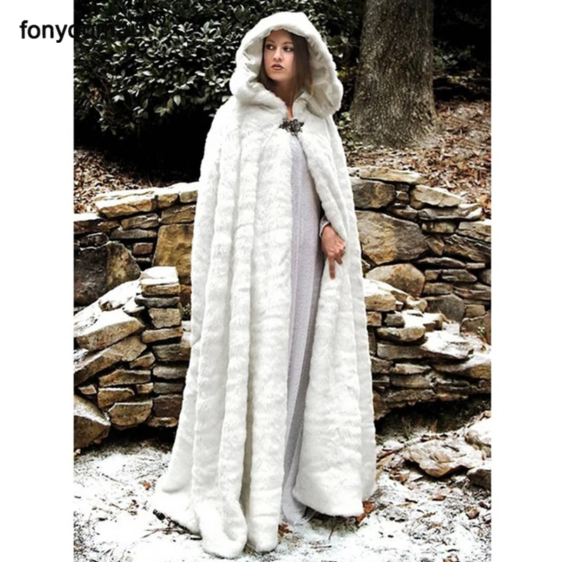 long white hooded cape