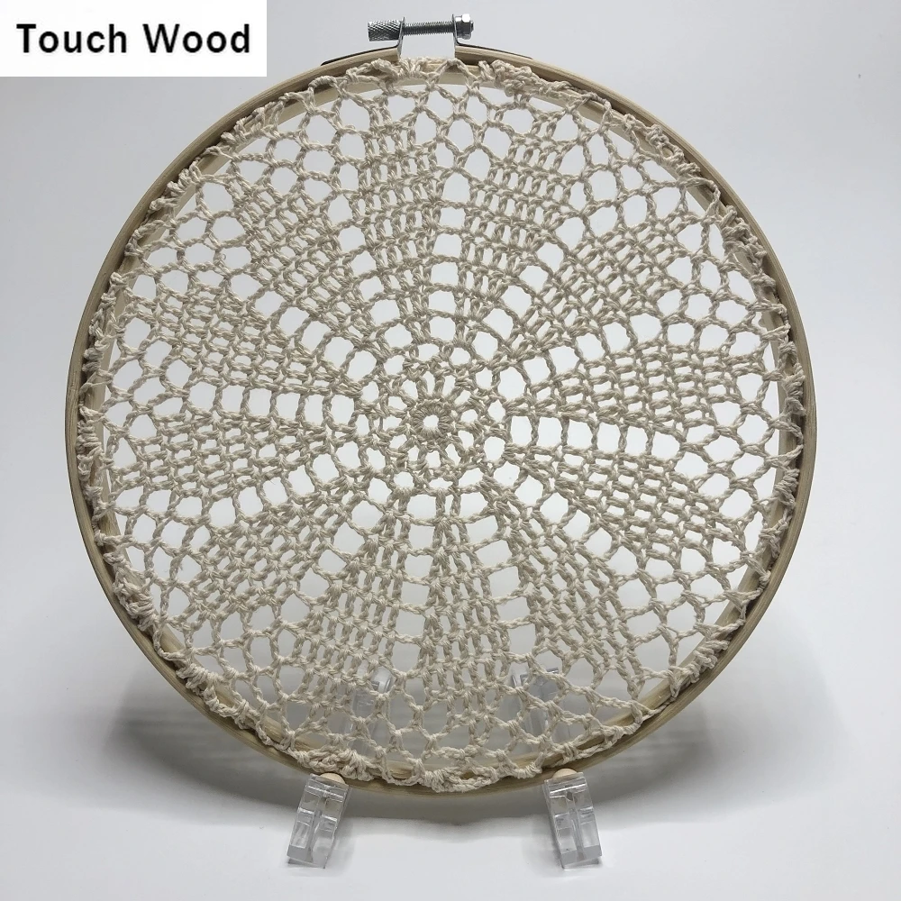 

Handmade Lace Accessory Decoration Nature Bamboo Cases Jewellry Display Decor earring holder / diameter 23cm