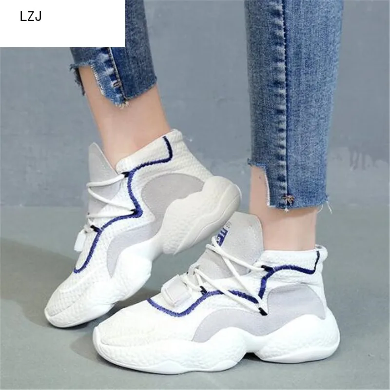 

LZJ 2019 New Spring and Autumn Women's Shoes Fashion Wild Comfortable Breathable Lightweight Non-slip Resistant Shoes Size 35-39
