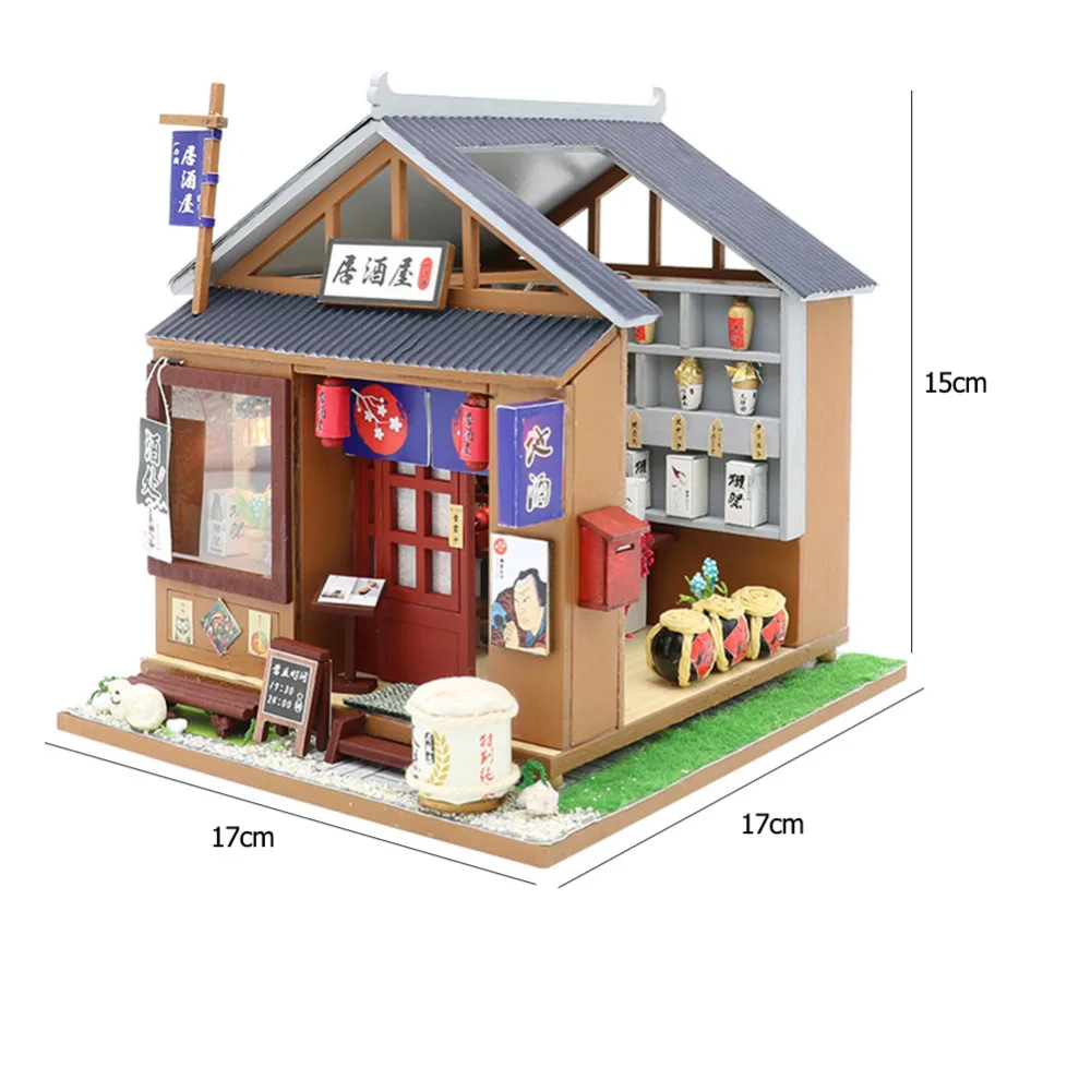 Креативный винный магазин DIY Головоломка сборная Кукольный дом миниатюрный деревянный дом с мебелью игрушки для детей рождественские подарки