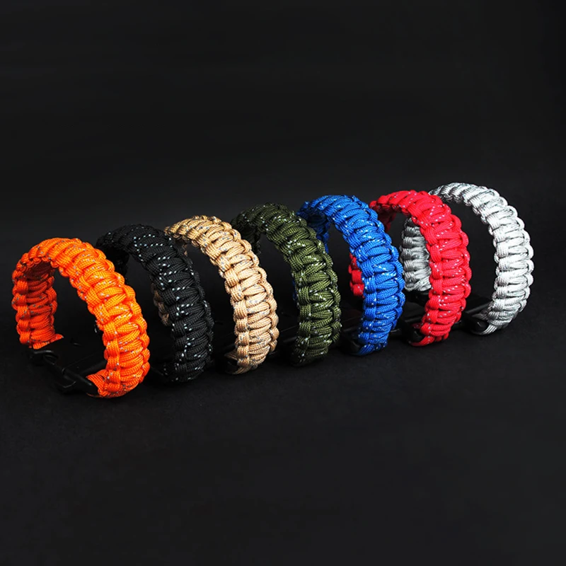 1 шт. Рабочий стол с девятью core Светоотражающие тканые браслет свисток аварийная