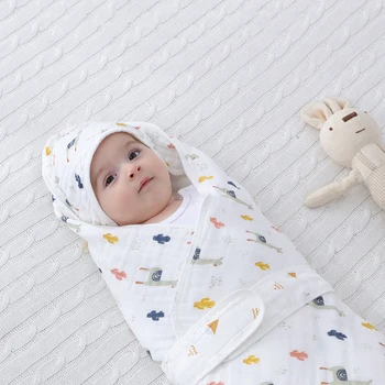 

85*85cm Soft Cotton Baby Blanket Swaddle Cute Newborn Bath Gauze Infant Wrap Sleepsack Stroller Cover Baby Bedding